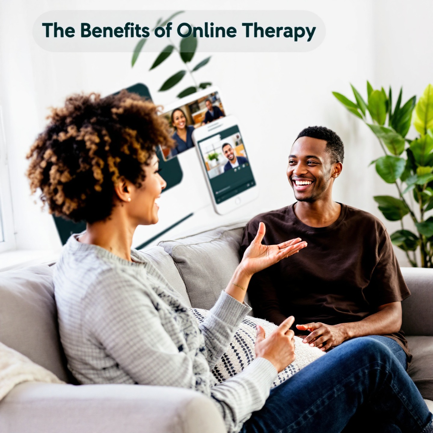 Online psikolog ve yapay zeka psikoloğu – insan online psikologla yürütülen terapide bağ ve empatinin tasviri.